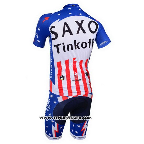2013 Maillot Ciclismo Tinkoff Saxo Bank Champion Etats Unis Manches Courtes et Cuissard